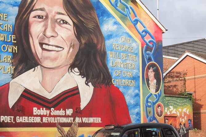 Black Taxi Mural "Tour Like A Local" - Stop 1: Bobby Sands Mural and the Divis area mural circuit